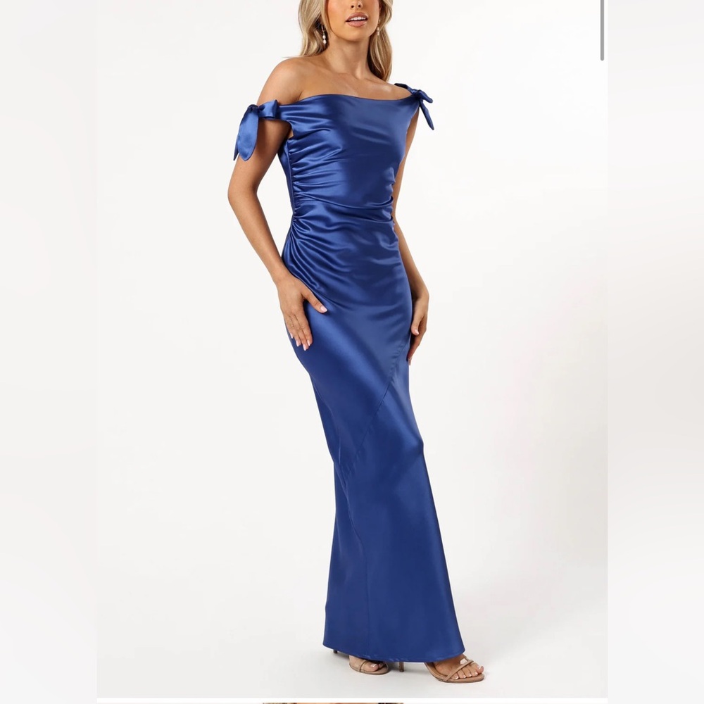 Petal & Pup Royal Blue Satin Dress
